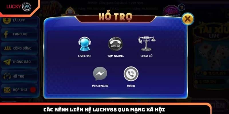 Các kênh liên hệ Lucky88 qua mạng xã hội được người chơi ưa chuộng