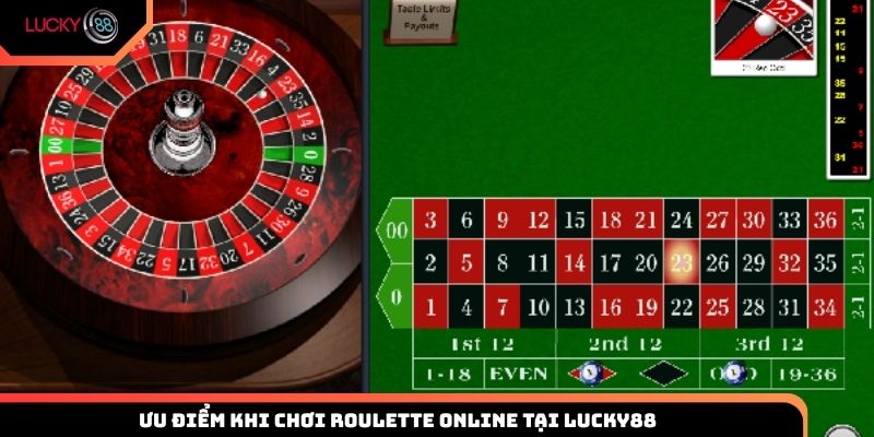 Ưu điểm khi chơi Roulette online tại Lucky88
